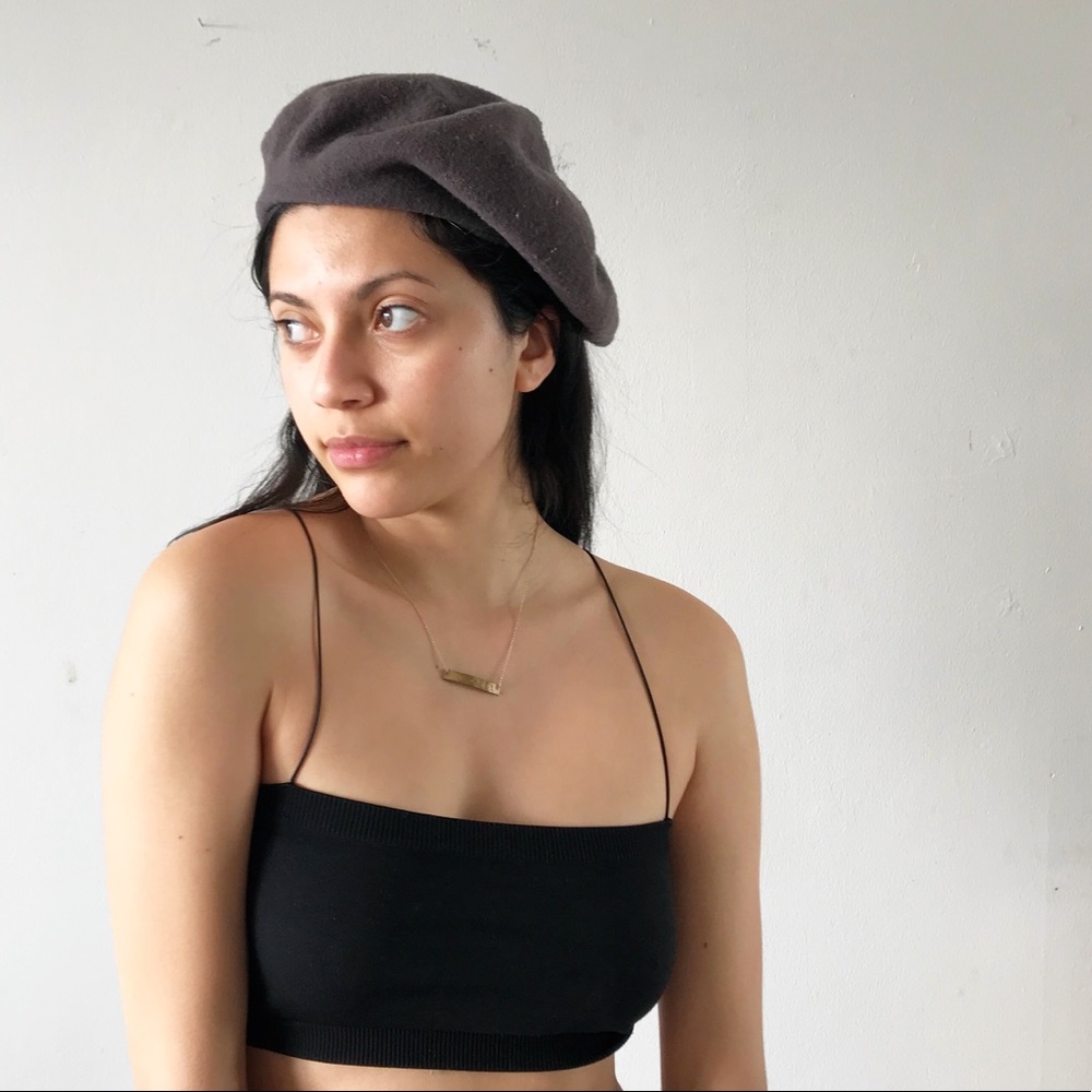 french coal grey WOOL beret